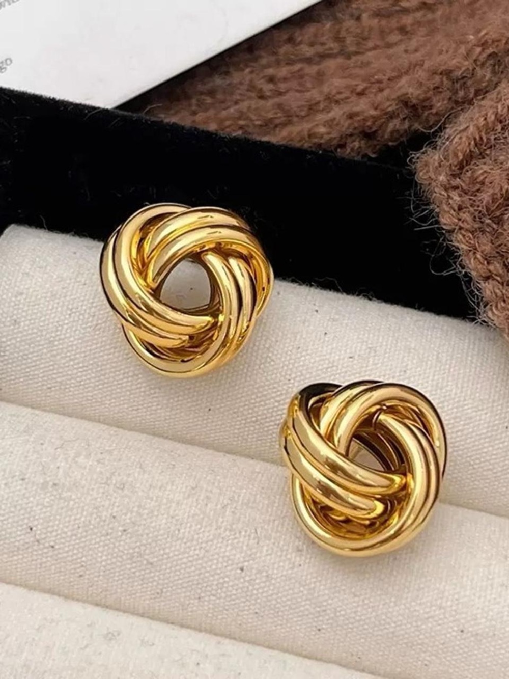 Gold Knot Stud Earrings - Elegant Women’s Jewelry